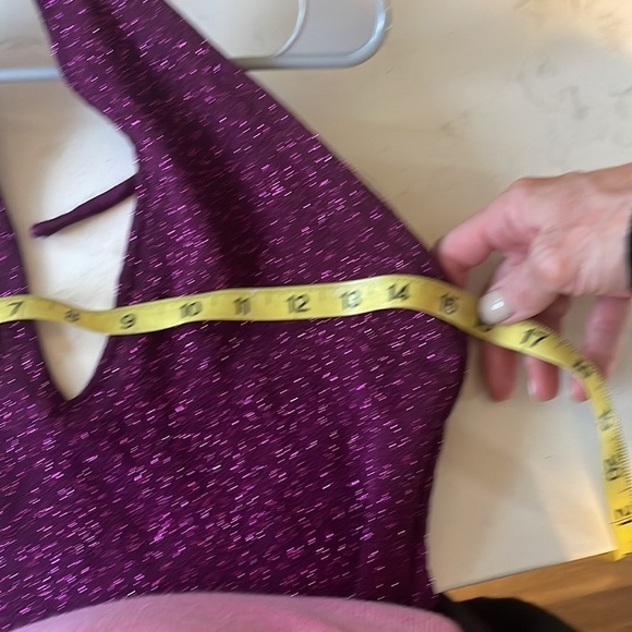 Jessica McClintock Gunne Sax millennium 2000 purple sparkly halter dress Size 7 - Picture 9 of 9